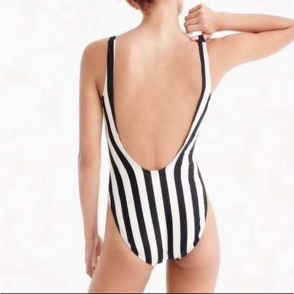 J Crew Swimsuit Piqué Lace-up, Black Sz 8 - Picture 14 of 14